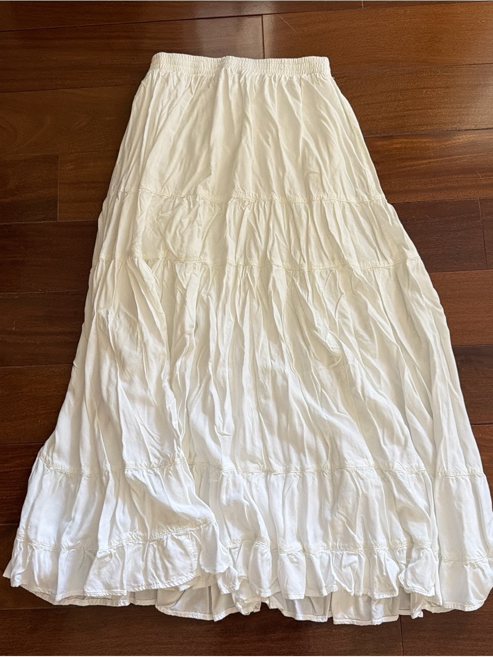 American Eagle Outfitters White Tiered Maxi Skirt